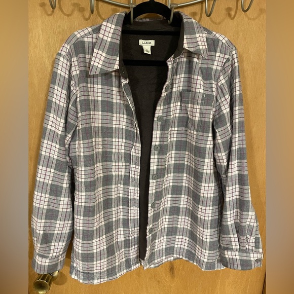 L.L. BEAN- Women's Fleece-Lined Flannel Shirt - Picture 1 of 4